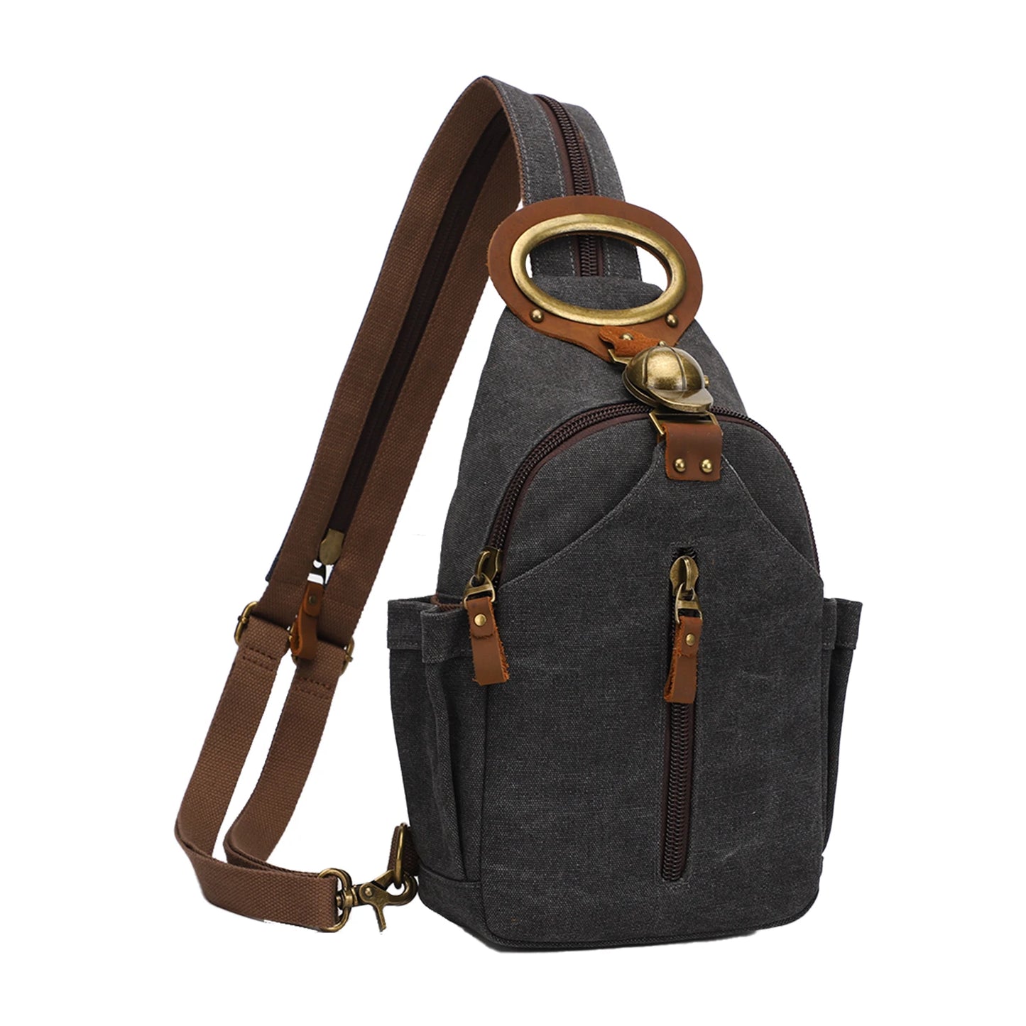 KouLi Buir Canvas Sling bag,Small Crossbody Backpack,Convertible