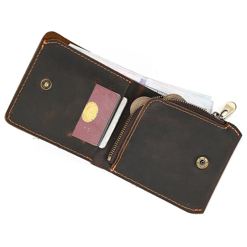 Genuine Leather Short Wallet Card Holder For Men Premium