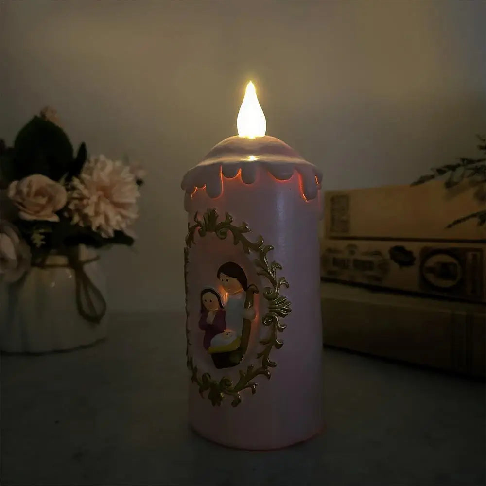 Christmas Flameless Jesus Nightlight Candle For Home