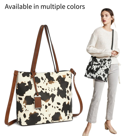 Cow Print Tote Bag for Women Western Purse Boho