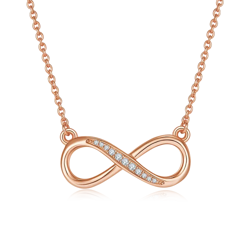 Rose Gold 925 Sterling Silver Moissanite Infinity Necklace