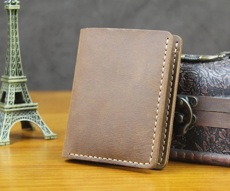 Vintage Crazy Horse Genuine Leather Wallet For Men