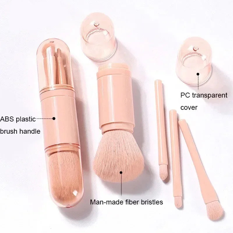 Telescopic 4 In 1 Makeup Brush Set Portable Travel Kit