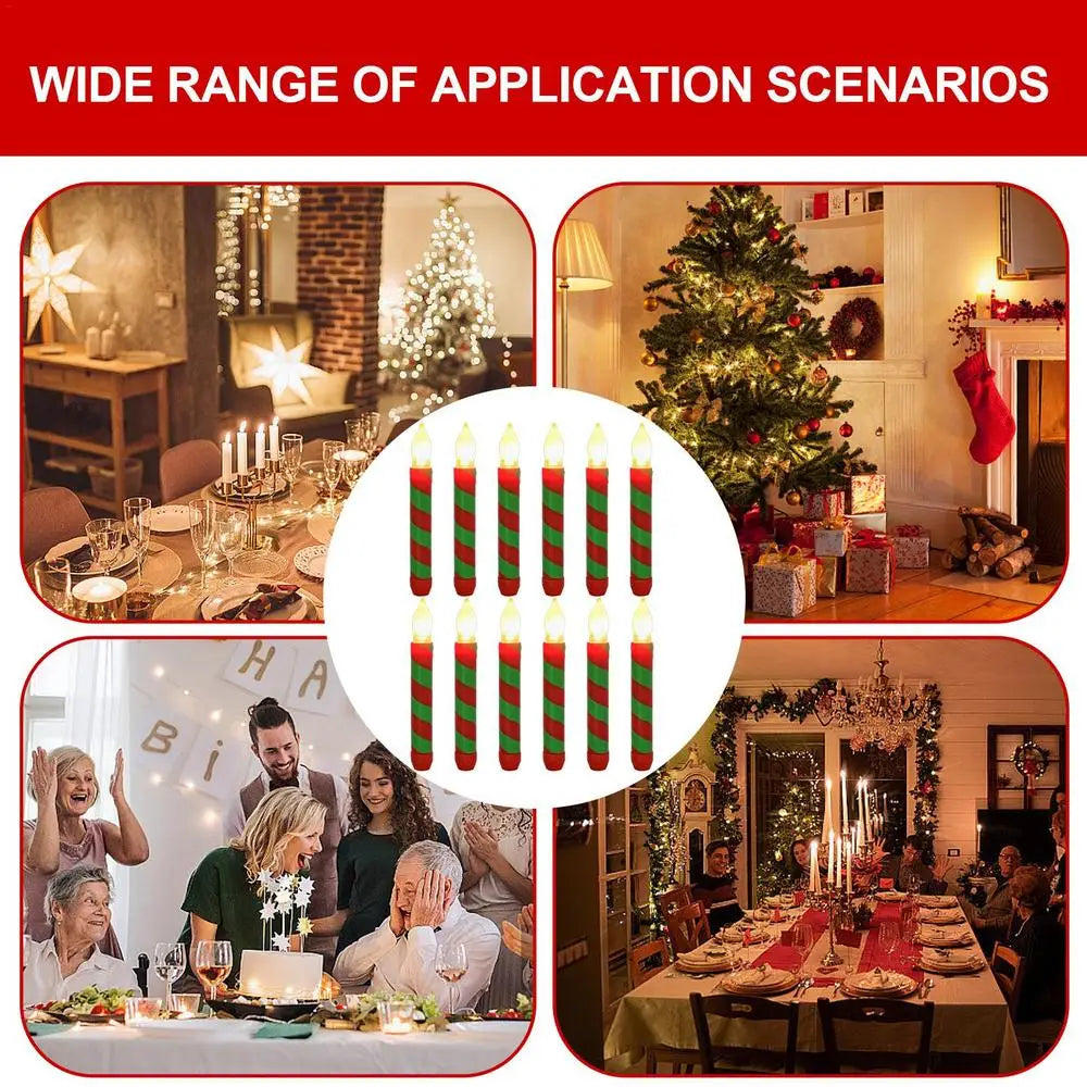 Led Halloween Flameless Candles Stripe Design 12 Pack