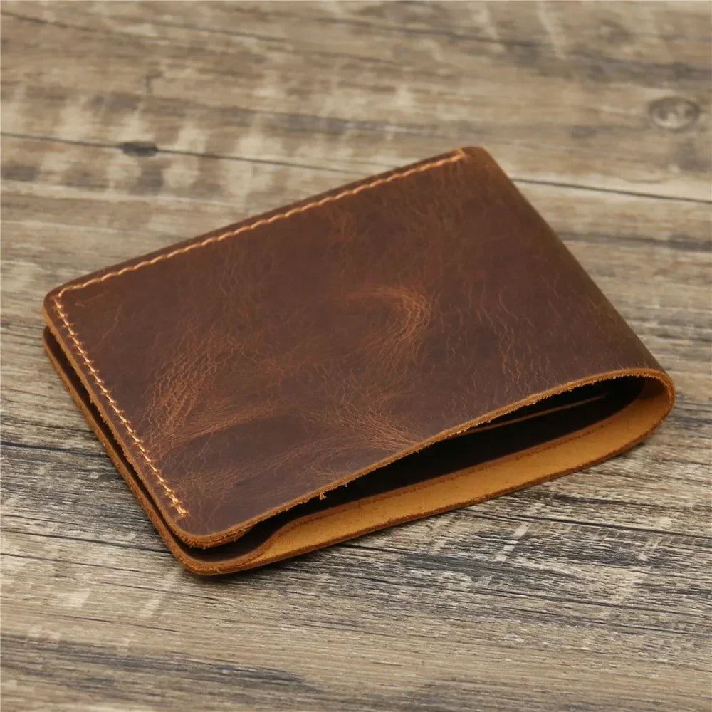 Genuine Leather Crazy Horse Wallet With Card Holder
