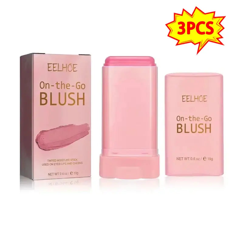 3pcs Red/Pink Silky Matte Pearl Blush Cream