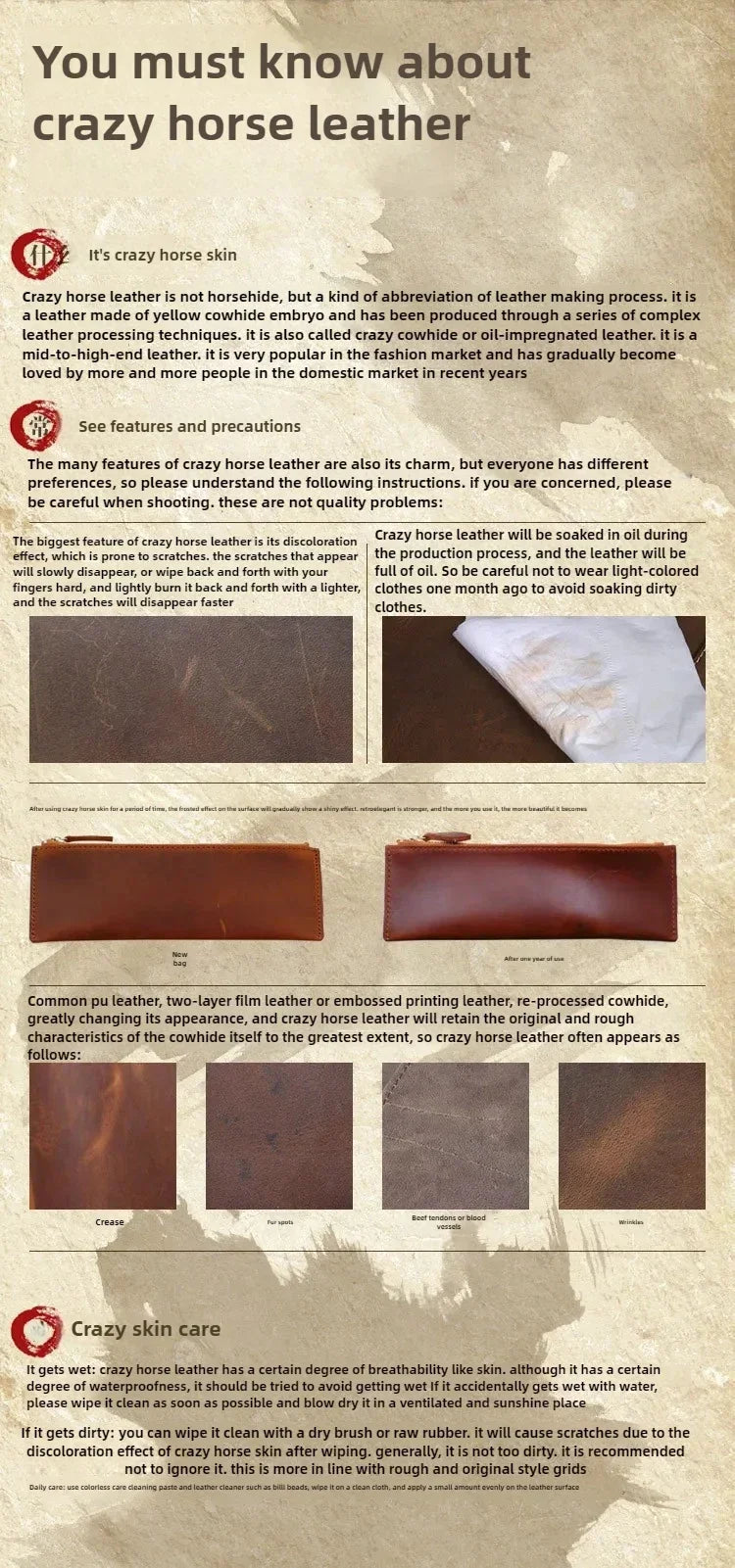 Genuine Leather Crazy Horse Wallet With Card Holder