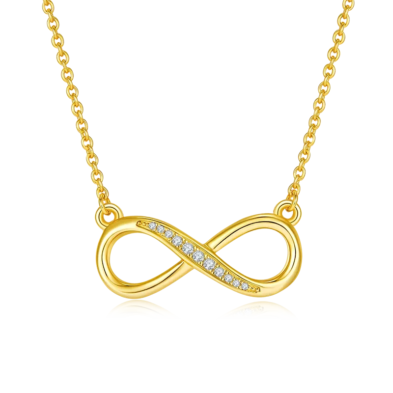 Rose Gold 925 Sterling Silver Moissanite Infinity Necklace
