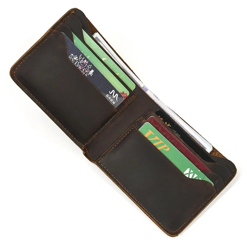Genuine Leather Short Wallet Card Holder For Men Premium