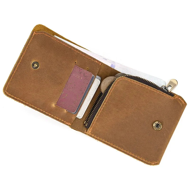 Genuine Leather Short Wallet Card Holder For Men Premium