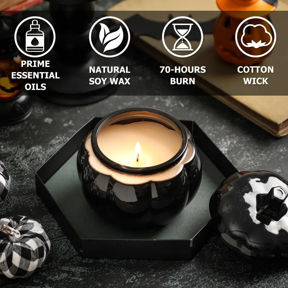 Container Fall Pumpkin Shaped Candle Vanilla Pumpkin Spice