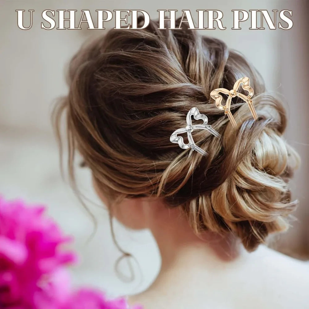 Vintage Classical Metal U Shaped Hairpins Set Of Three