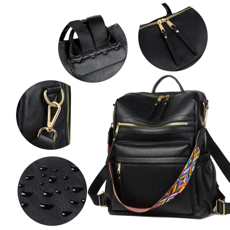 PU Leather Backpack Purse