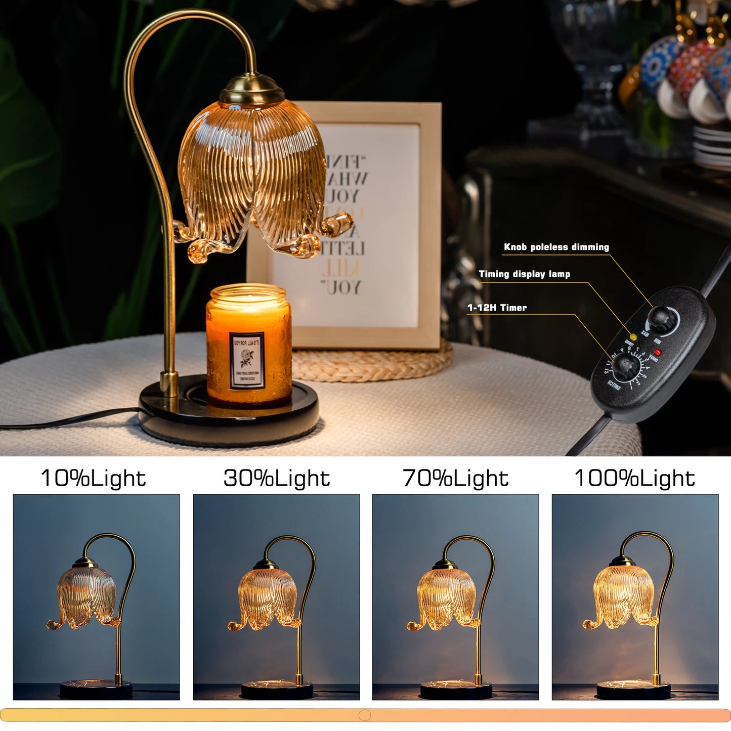 Tulip Flower Warm Candle Lamp French Retro Night Light