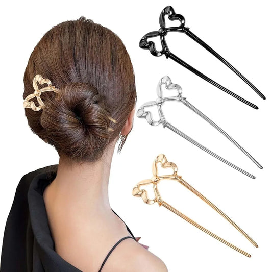 Vintage Classical Metal U Shaped Hairpins Set Of Three