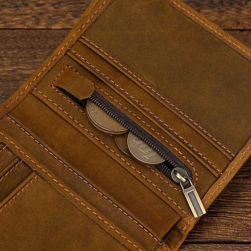 Genuine Leather Short Wallet Card Holder For Men Premium
