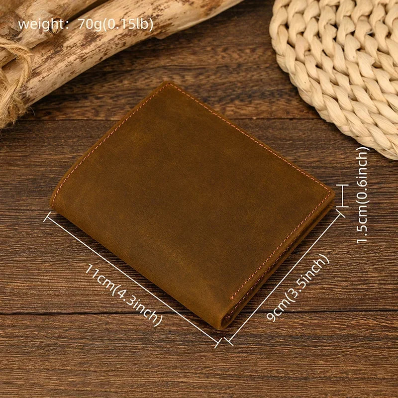 Genuine Leather Short Wallet Card Holder For Men Premium