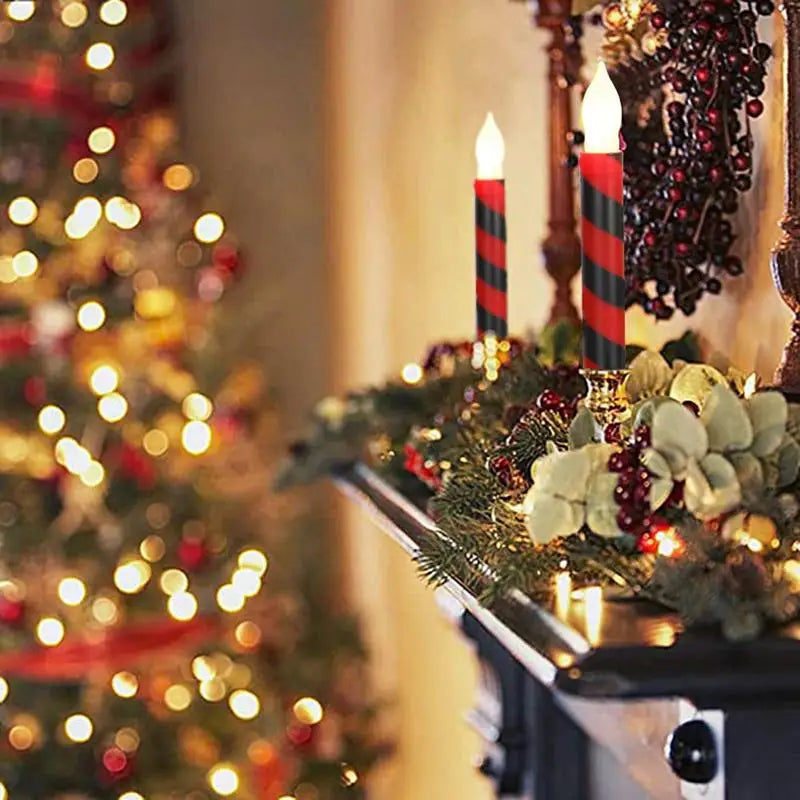 Led Halloween Flameless Candles Stripe Design 12 Pack