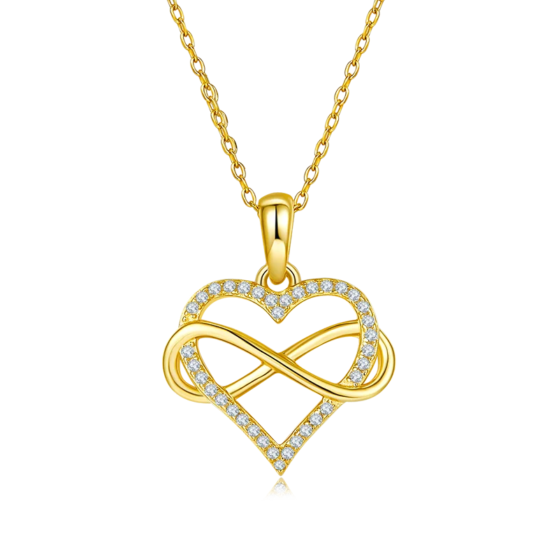 GEM'S BALLET 925 Sterling Silver Family Infinity Necklace