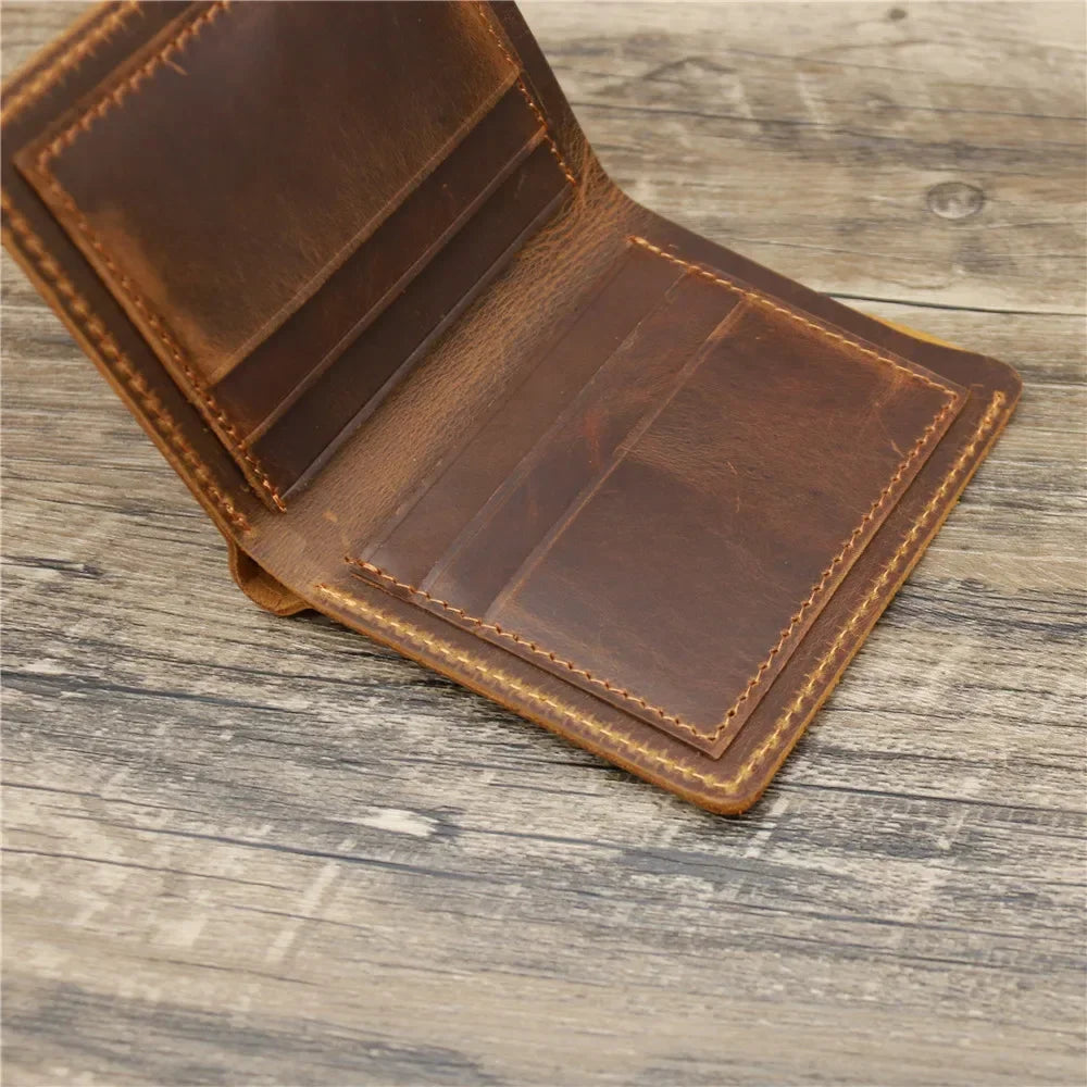 Genuine Leather Crazy Horse Wallet With Card Holder