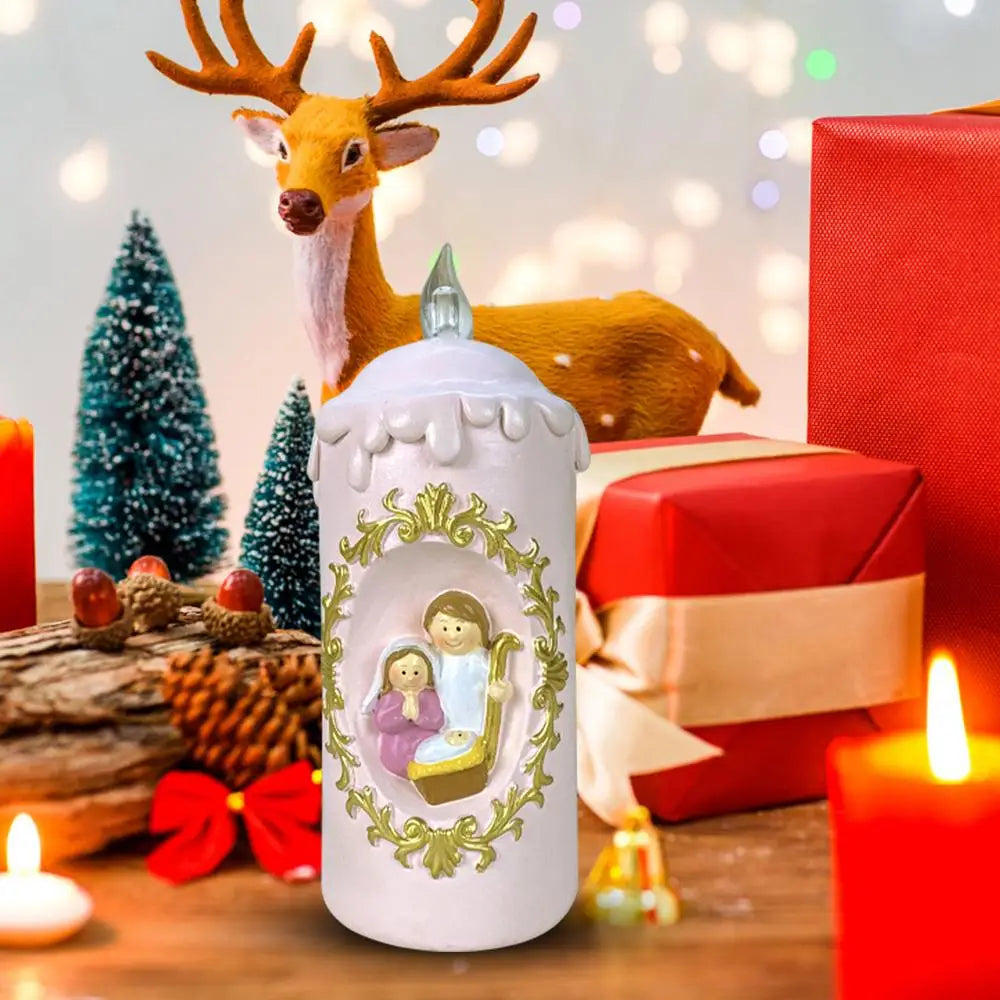 Christmas Flameless Jesus Nightlight Candle For Home