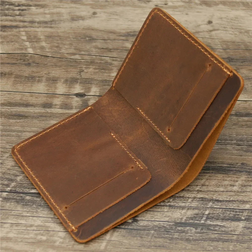 Genuine Leather Crazy Horse Wallet With Card Holder