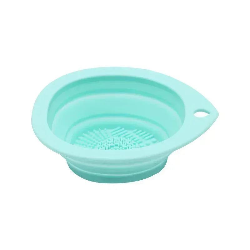 Silicone Makeup Brush Cleaner Foldable Powder Puff Bowl