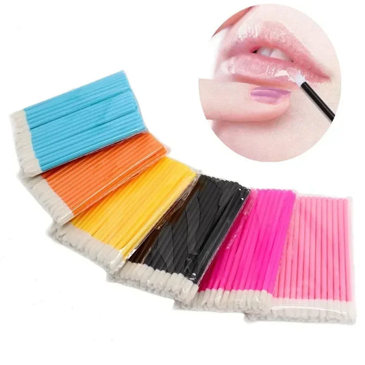 50pcs Disposable Make Up Lip Brush Lipstick Gloss Wands Applicator