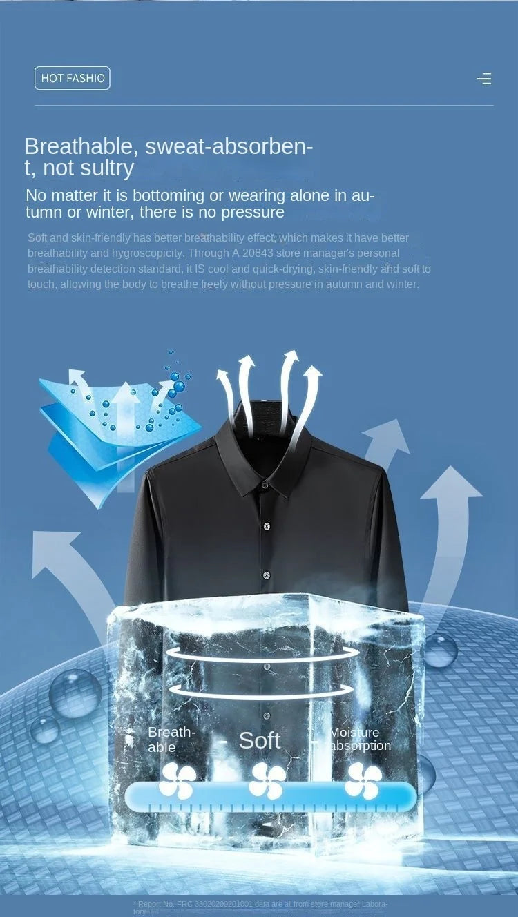 Mens Non Iron Wrinkle Shirt Long Sleeve Business Dress