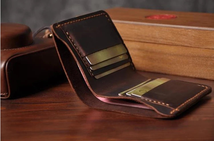 Vintage Crazy Horse Genuine Leather Wallet For Men
