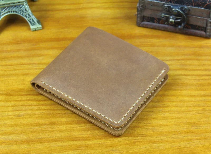 Vintage Crazy Horse Genuine Leather Wallet For Men
