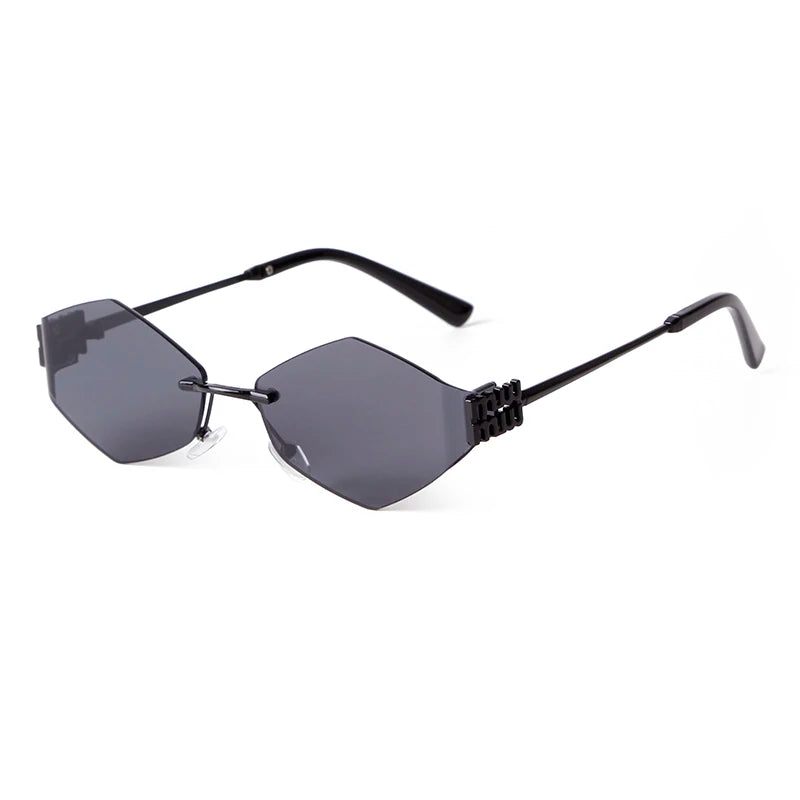 Trend Hexagon Rimless Sunglasses Women