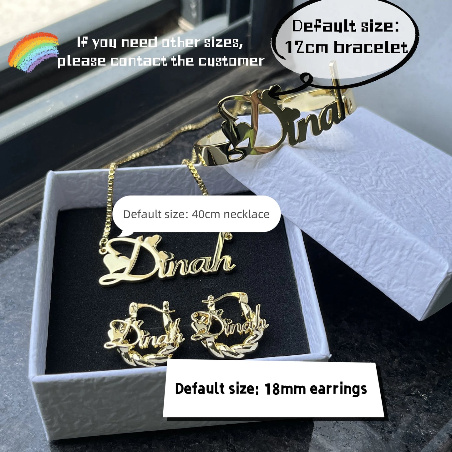 DUOYING Custom Name Jewelry Set