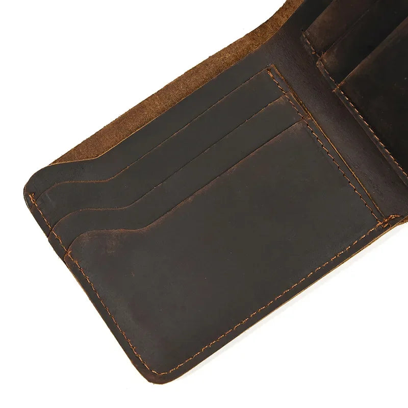 Genuine Leather Short Wallet Card Holder For Men Premium