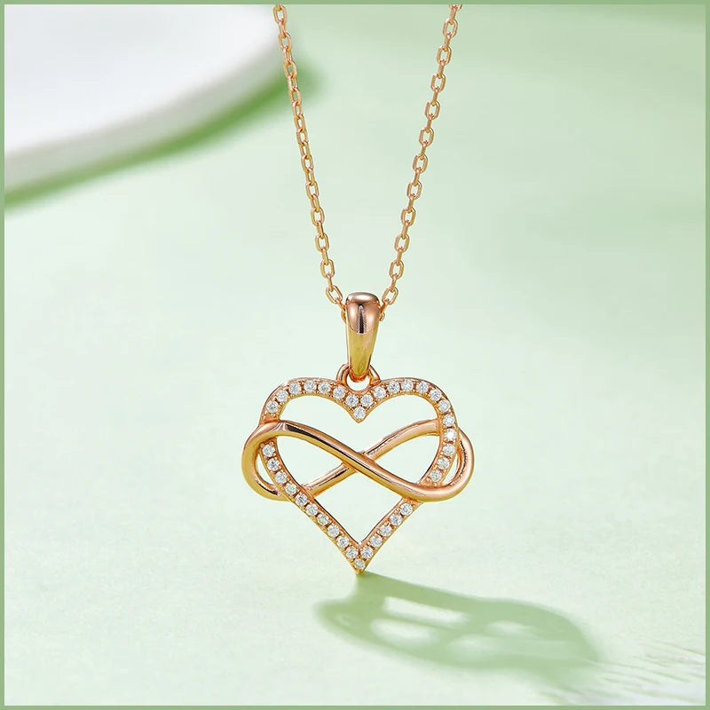 GEM'S BALLET 925 Sterling Silver Family Infinity Necklace