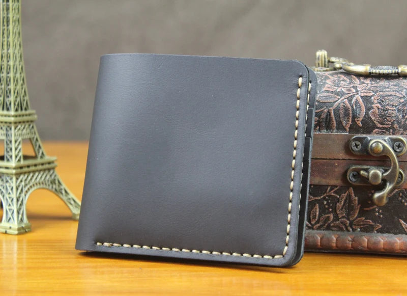 Vintage Crazy Horse Genuine Leather Wallet For Men