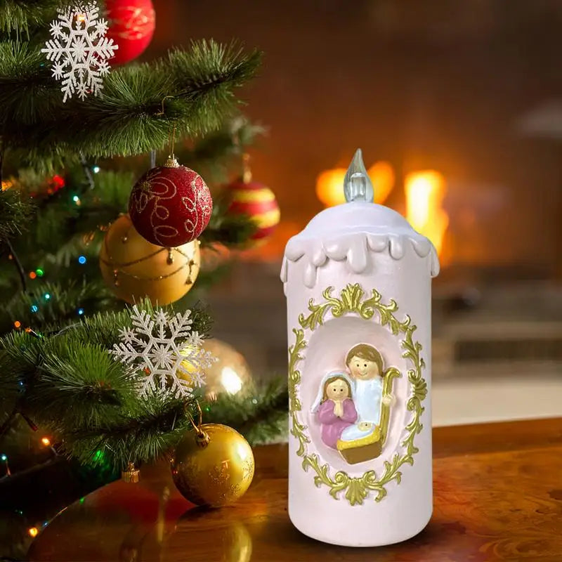 Christmas Flameless Jesus Nightlight Candle For Home