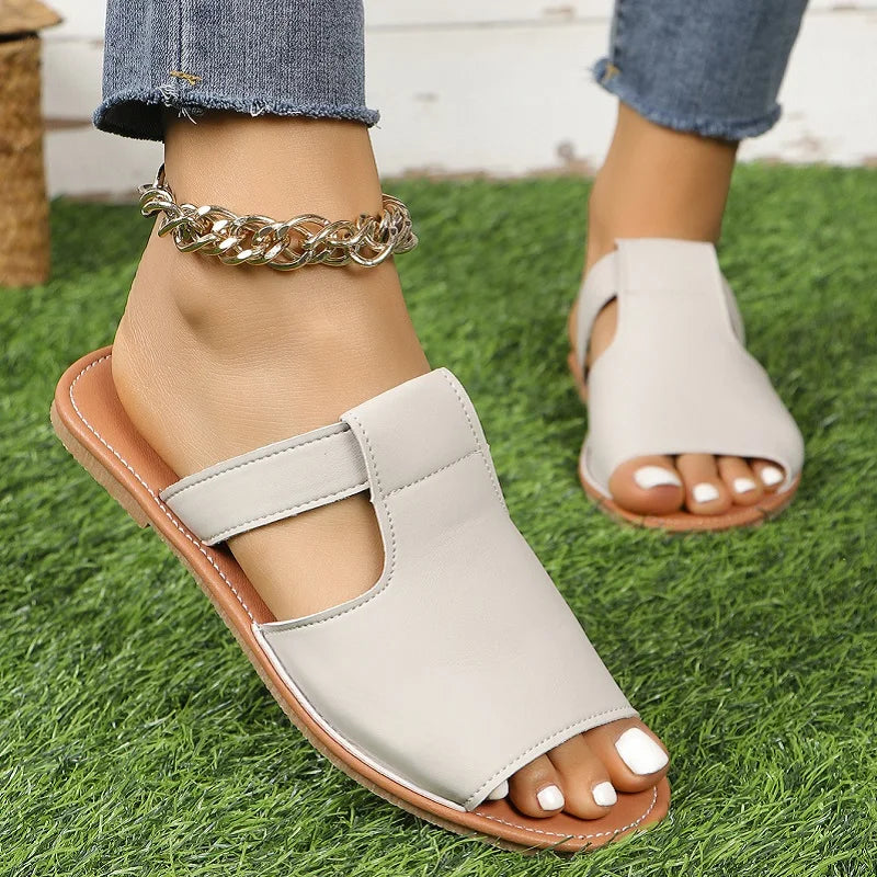 2024 Summer Slippers Women Flat Luxury Outdoor Beach Flip Flops