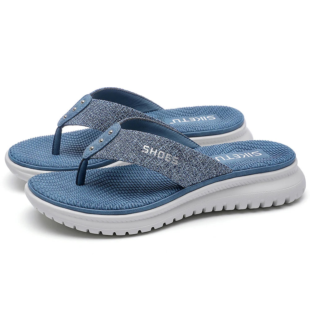 Womens Wedge Sandals Comfortable Thong Slippers