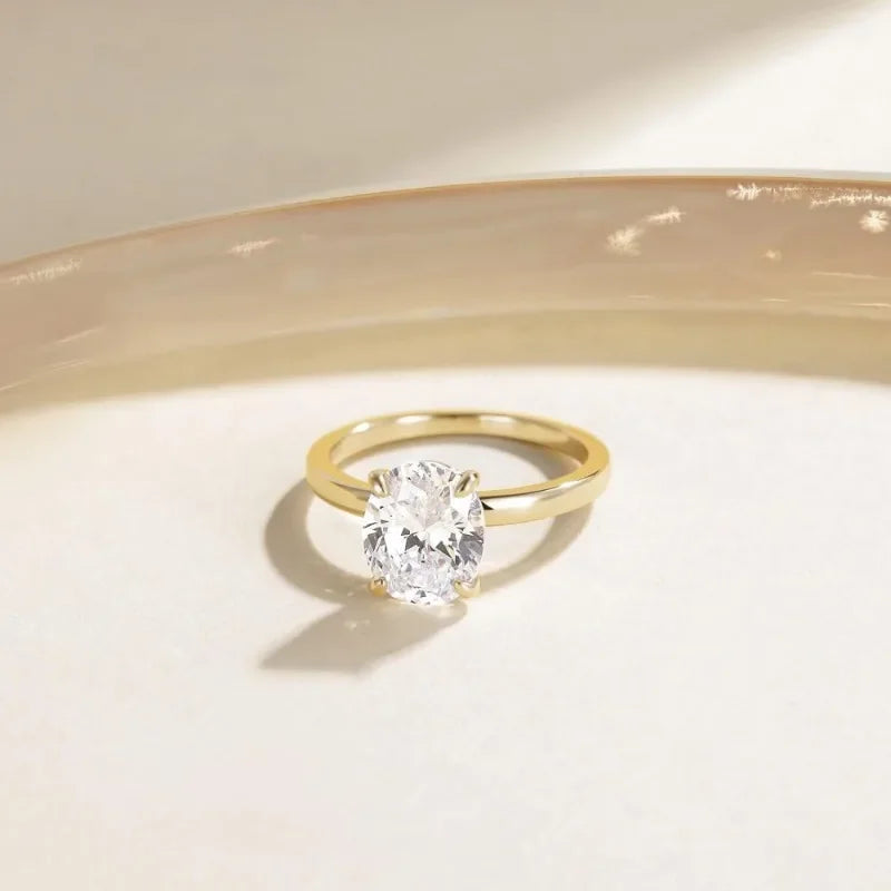 Engagement Rings Oval Cut Solitaire Cubic Zirconia