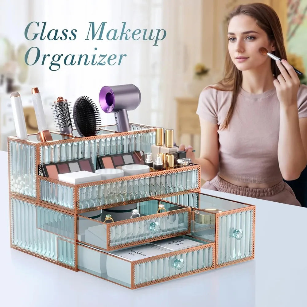 Makeup Organizer Countertop - Tempered Glass
