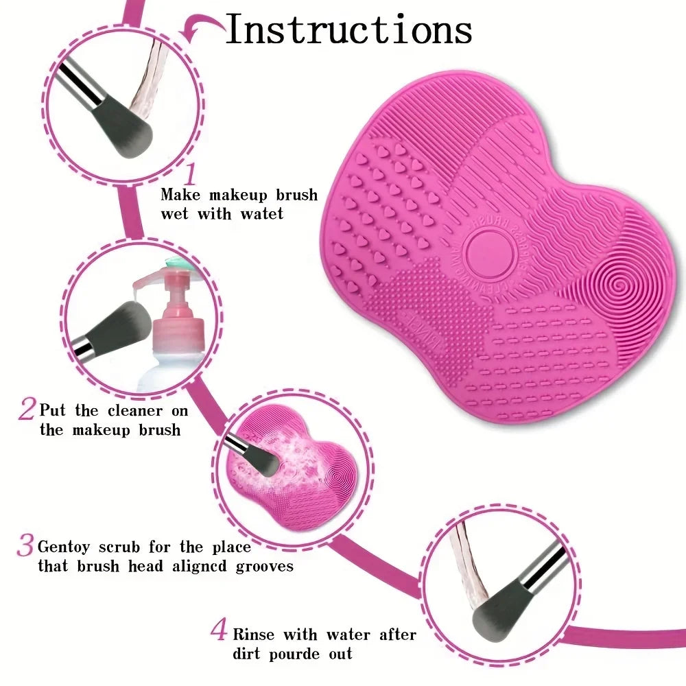 Hign-concerned Apple Shaped Silicone Brush Cleaning Pad