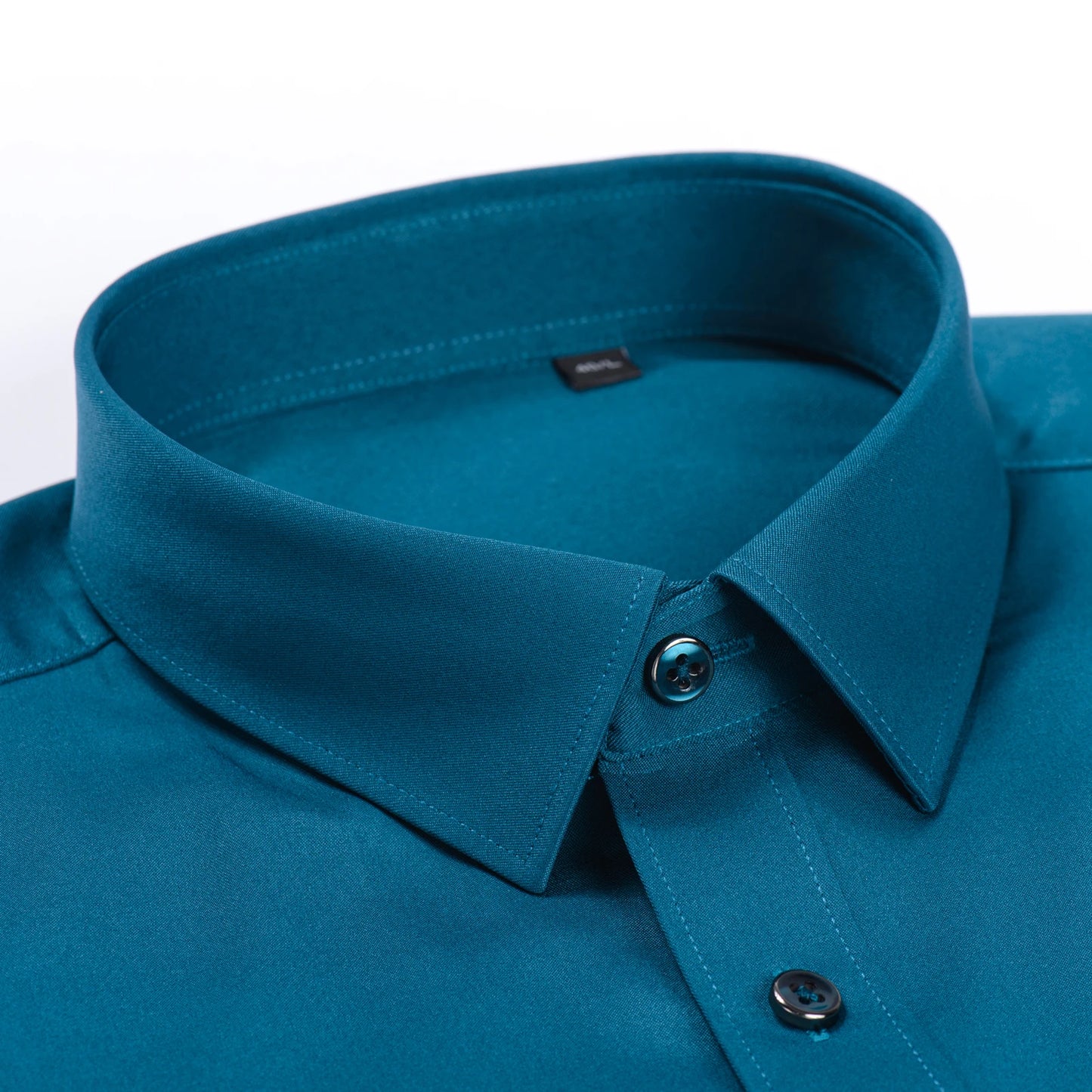 Mens Sleek Stretch Long Sleeve Button Up Shirt Chest Pocket