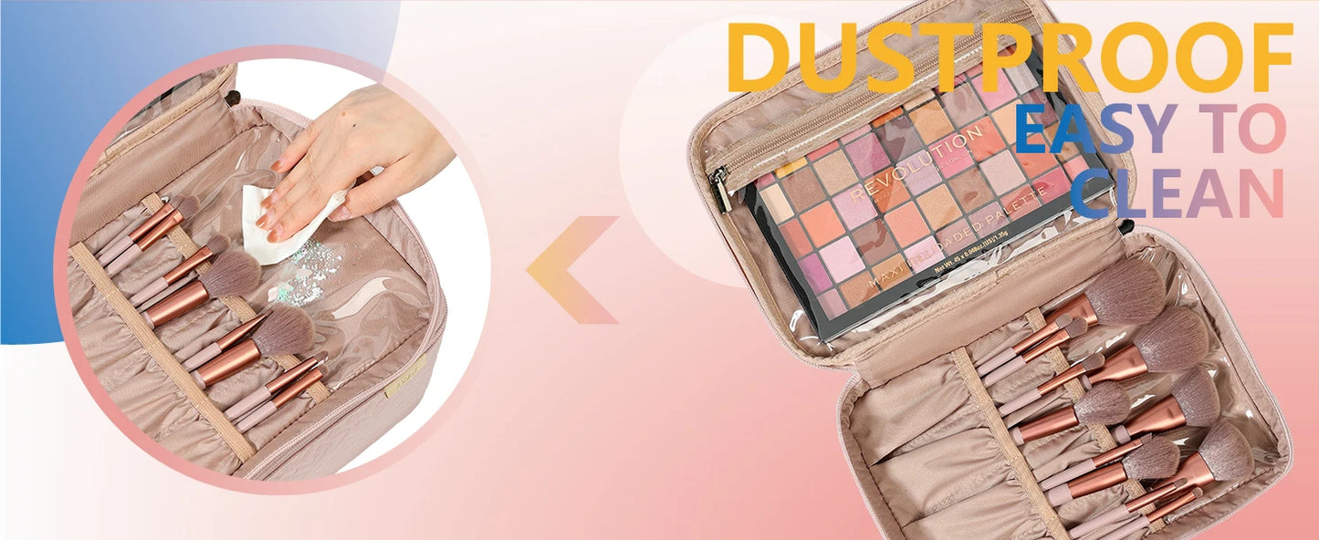 Travel Makeup Bag Women, Cosmetic Case,