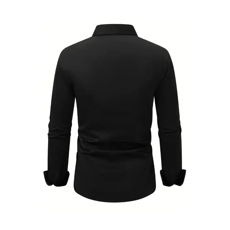 Men's Business Casual Iron Free Long Sleeve Shirt Spring