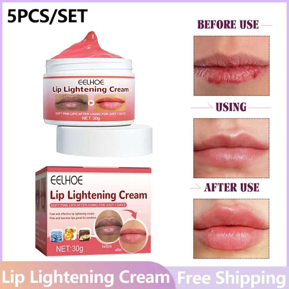 5pcs/set Lip Lightening Cream Moisturizing Lip Balm