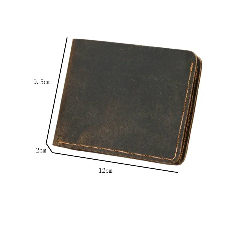 Genuine Leather Crazy Horse Wallet With Card Holder