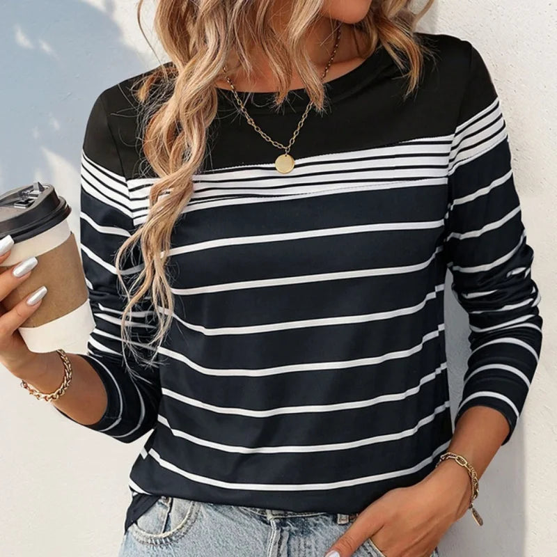 Womens Long Sleeve Striped Shirt by Brand