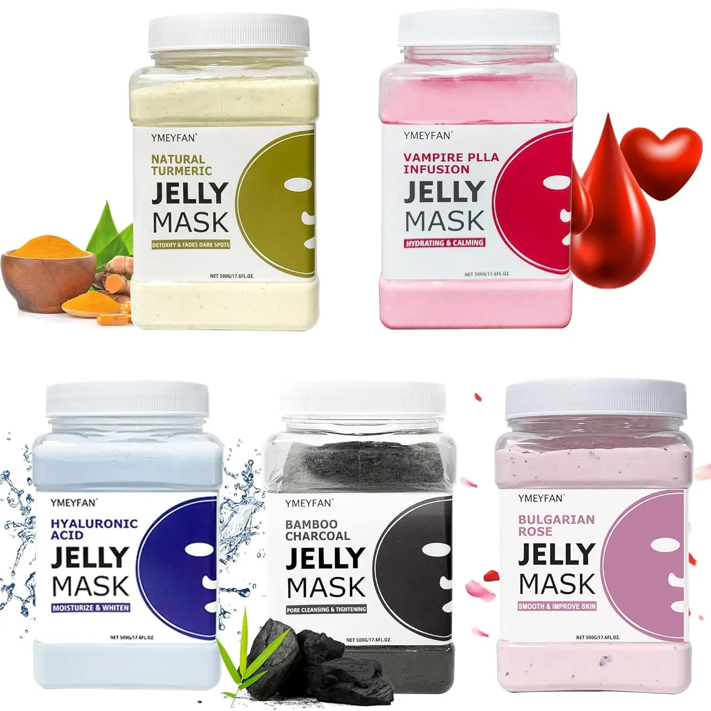 15/10/5PCS Jelly Face Mask Powder for Facials