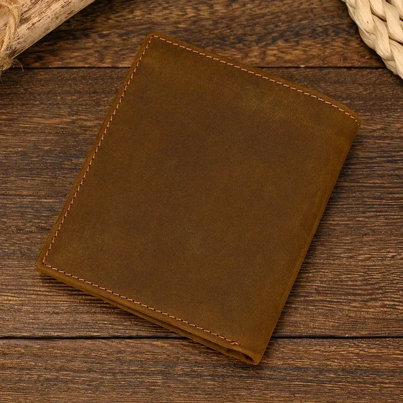Genuine Leather Short Wallet Card Holder For Men Premium